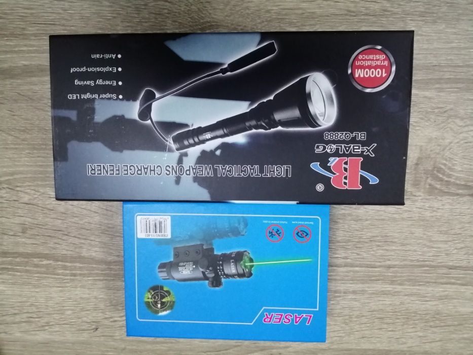 Мощен Акумулаторен LED Фенер за Оръжие Лед Прожектор за Пушка и лов