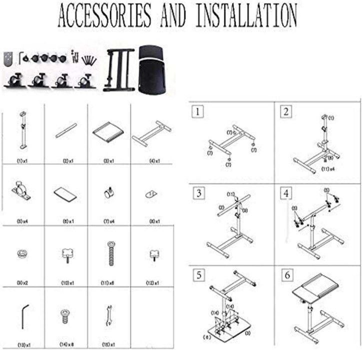 Подвижно Бюро за лаптоп Маса, Регулируема, Сгъваема, Бамбуков Н132