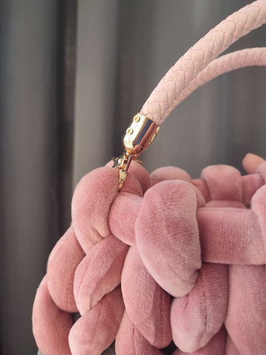 Кадифяна плетена чанта - Chunky yarn bag