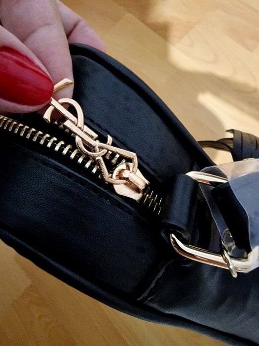 Geanta damă Ysl,logo metalic auriu, saculet, etichetă