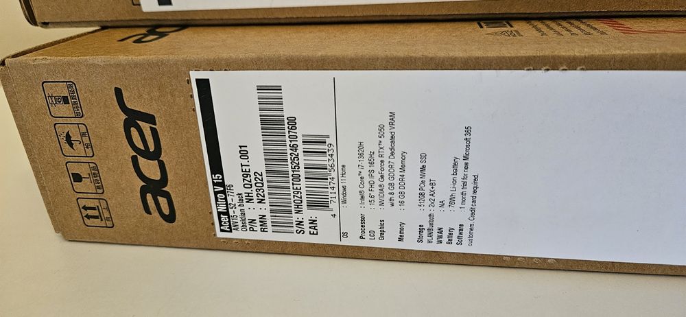 Laptop de gaming Acer Nitro V 15 (generația 2025/2026),