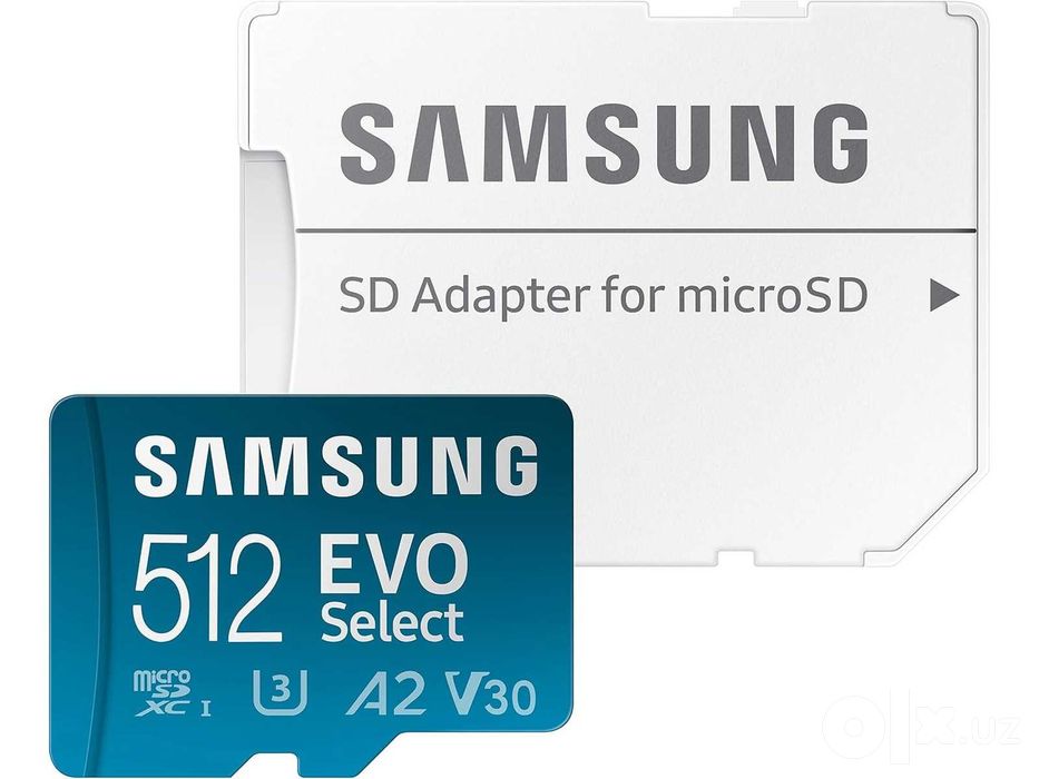 Samsung EVO Select 512 ГБ - microSD для 4K, SD-адаптер - Гарантия
