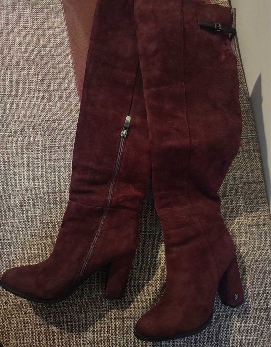 Замшевые зимние сапоги