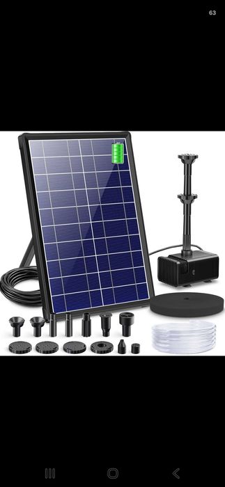 Соларна водна помпа Biling 7.5W с батерия 3600mAh + 10 накрайника