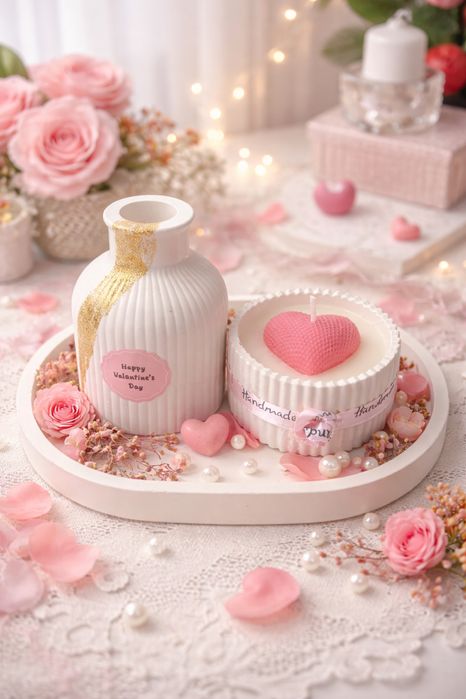 Cadou decoratiuni din praf ceramic cu lumanare