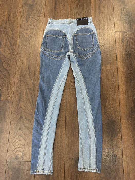 Оригинални дънки Mugler skinny spiral (light blue)
