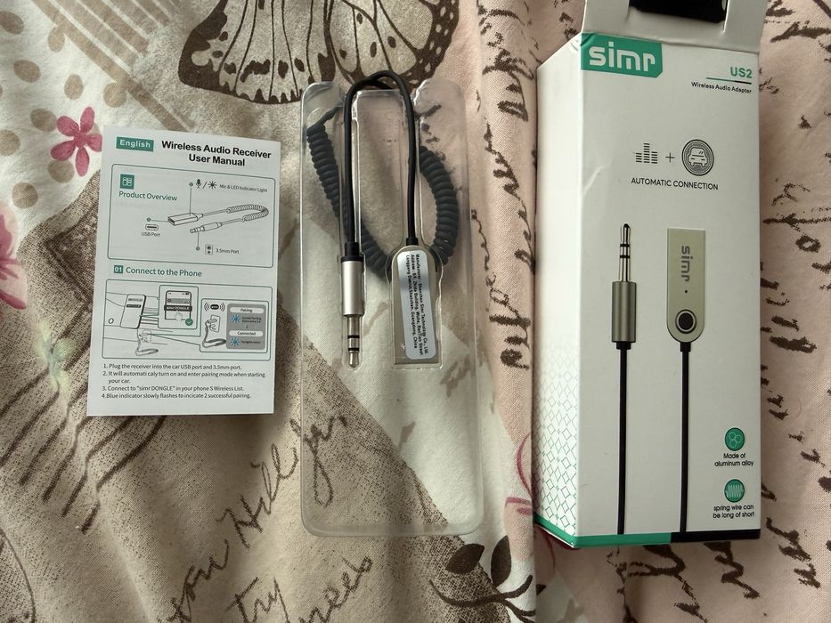 Безжичен Bluetooth аудио адаптер aux 3.5 за автомобил