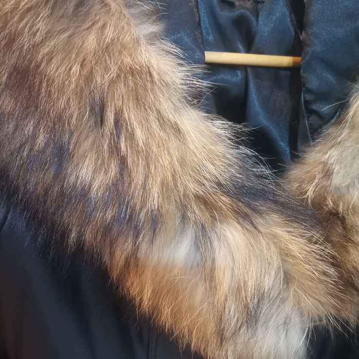 Haină de piele naturală cu blană naturala