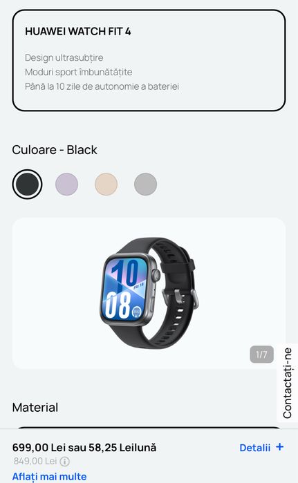 Huawei watch fit 4, sigilate, transport inclus