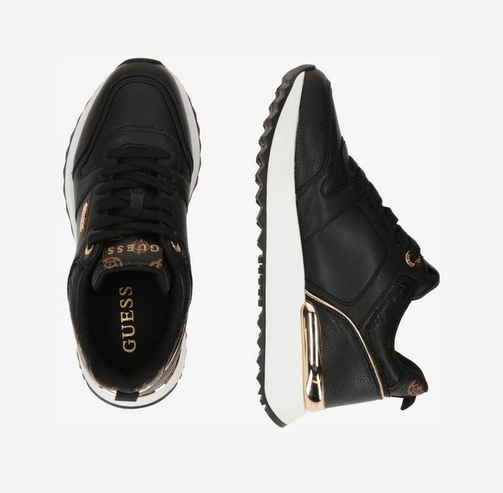 Черни кожени маратонки Guess
