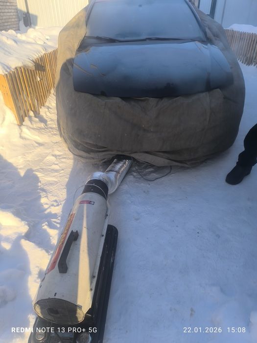 Отогрев авто профессиональной пушкой