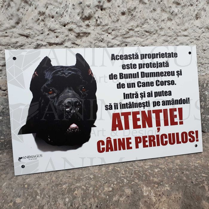 Placa Avertizare Caine Rau Periculos Cane Corso
