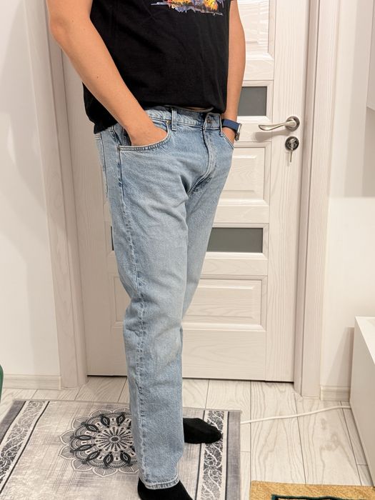 Blugi jeans barbati albastru deschis LEE - Rider slim fit talie medie W38 L32