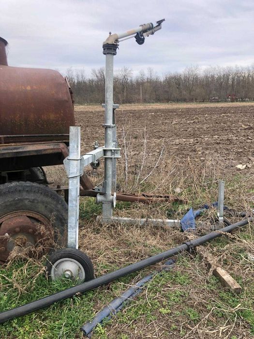 Instalatie de irigat cu tambur, tun de capat si rampa de udare