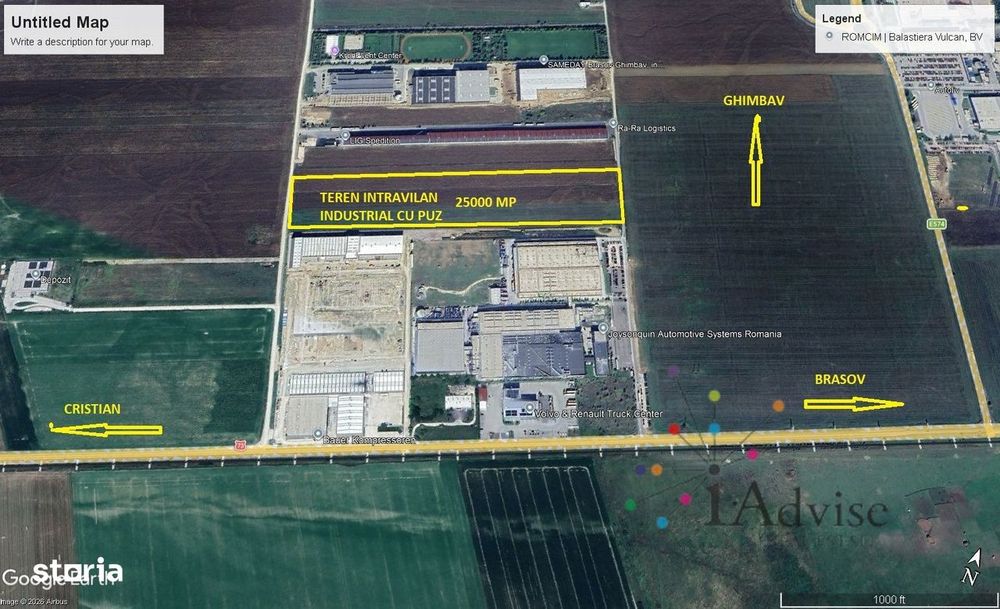 Teren industrial cu PUZ – Ghimbav, zonă în dezvoltare