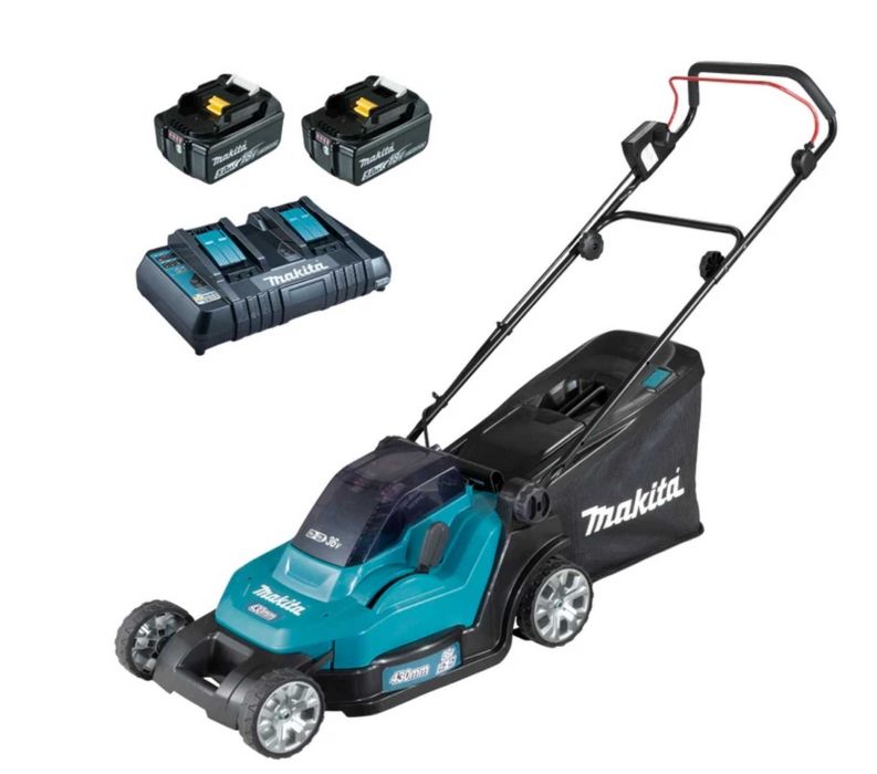 Masina de tuns iarba Makita DLM432CT2, cu 2 acumulatori LXT, 18V, 5Ah