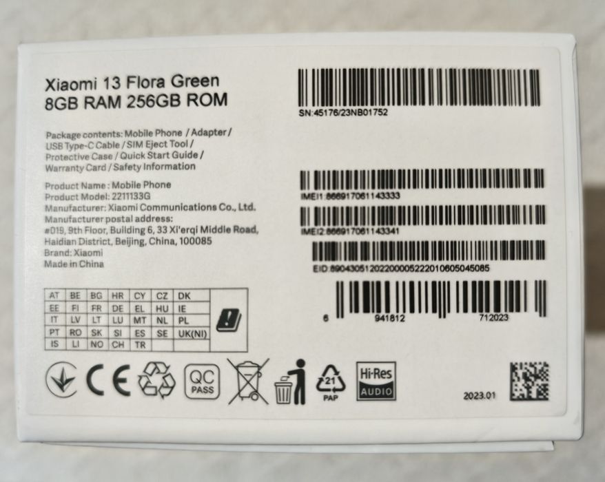 Xiaomi 13 5G Flora Green