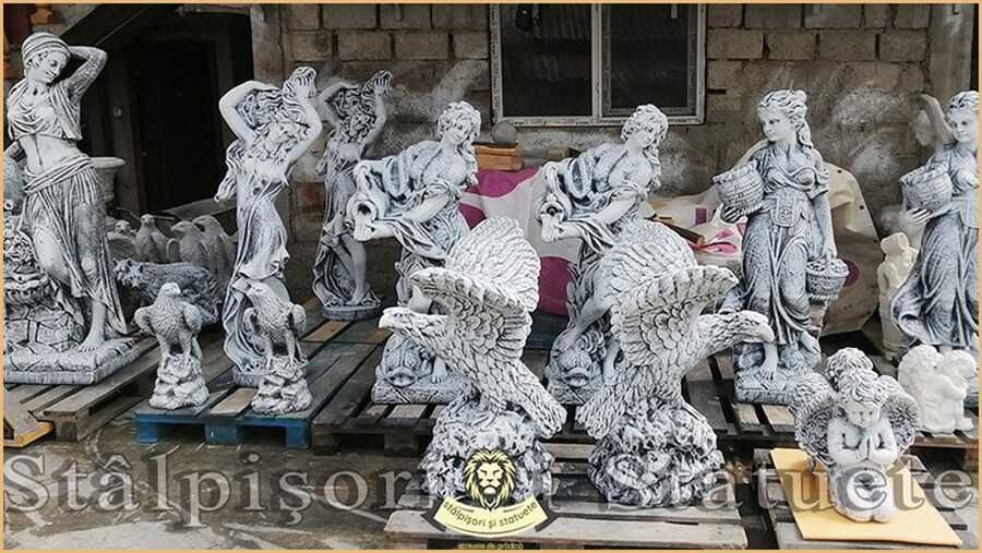 Statuete din beton, pentru curte și grădină.