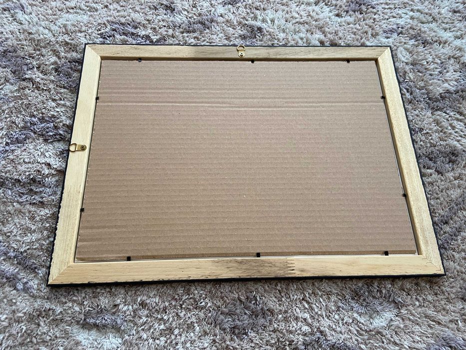 Дървена черна рамка за картина/колаж/снимка с матово стъкло. А3 формат