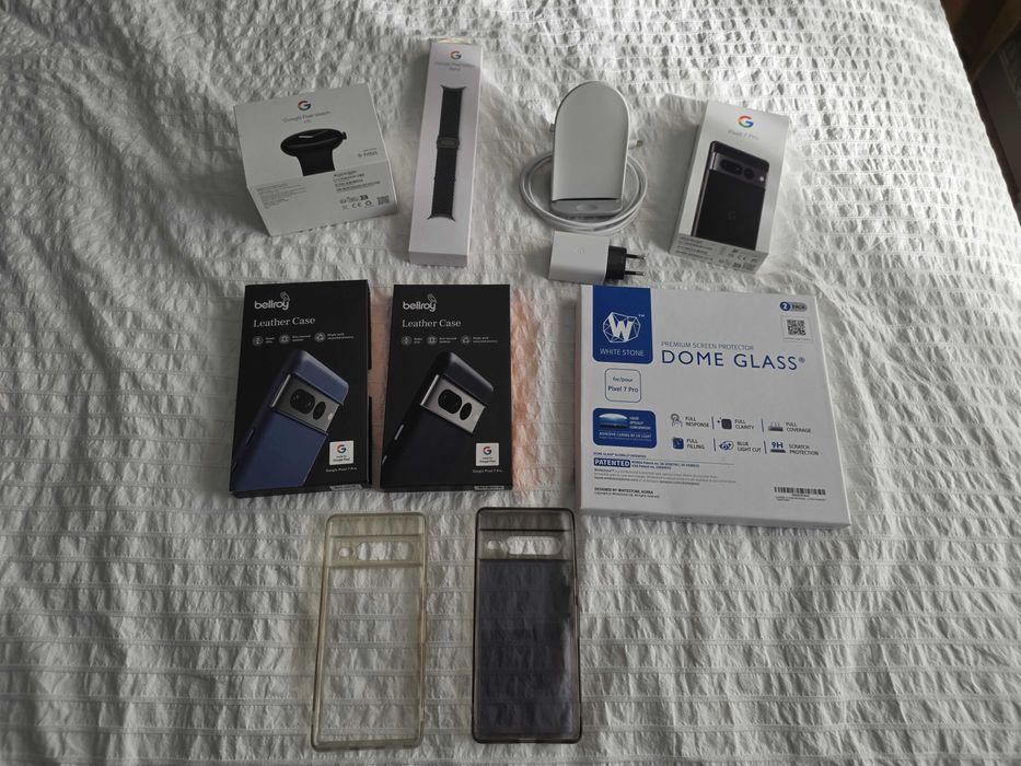 Pachet Google Pixel 7 Pro, Pixel Watch, Pixel Stand 2 + accesorii