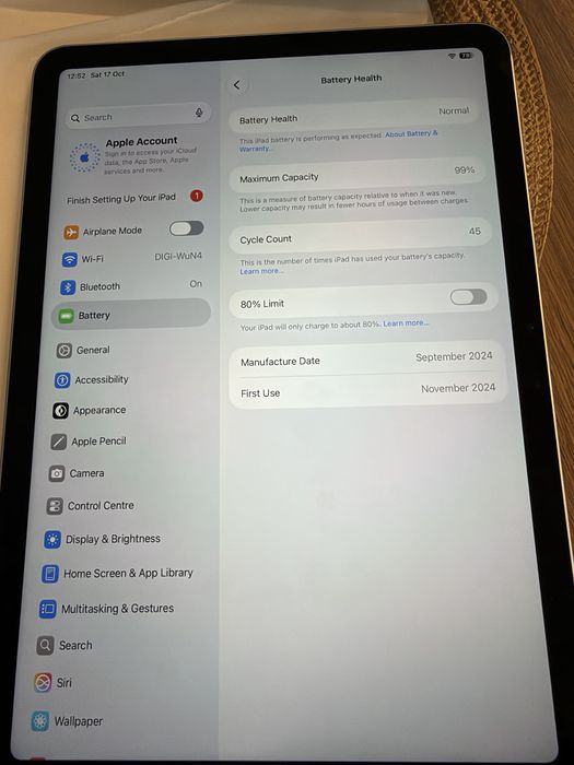 iPad Air M2 2024 Blue 128gb Wifi + Apple Smart Folio