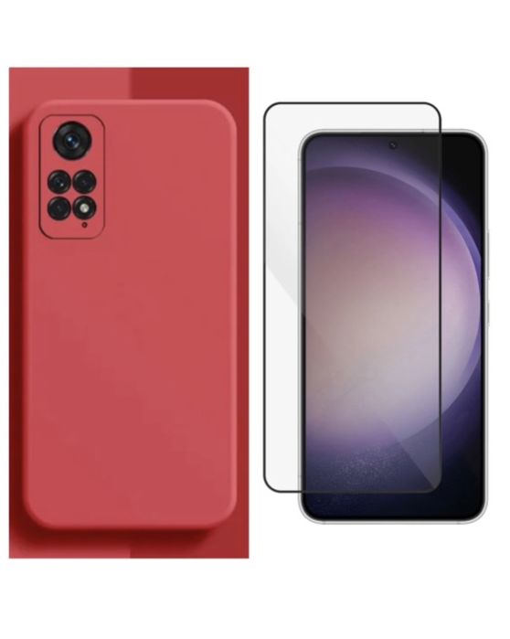 Husa Soft Catifea si Folie Sticla Xiaomi Redmi 10/11T/12/13 PRO 5G