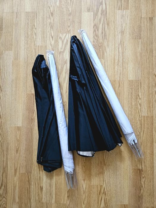 2 x Umbrelă foto studio 2 în 1, 84 cm, alb/negru – ca nouă