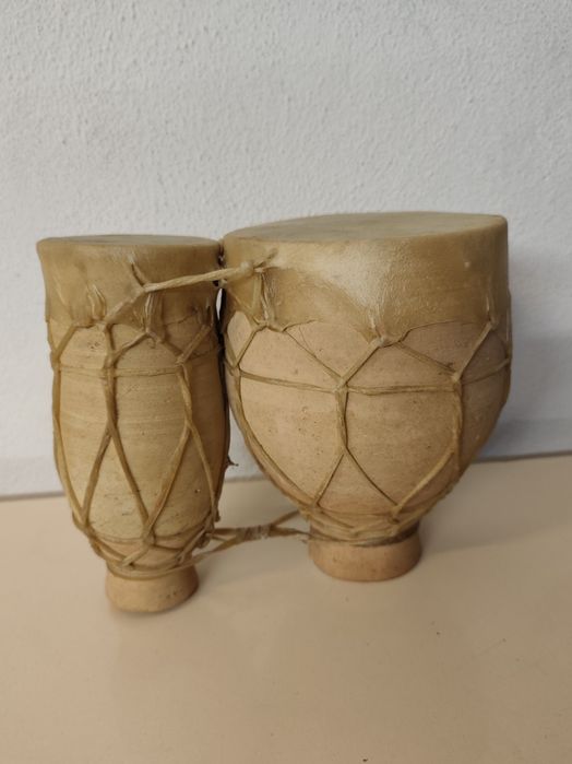 Големи винтидж марокански двойни барабани – етно декорация 27 см