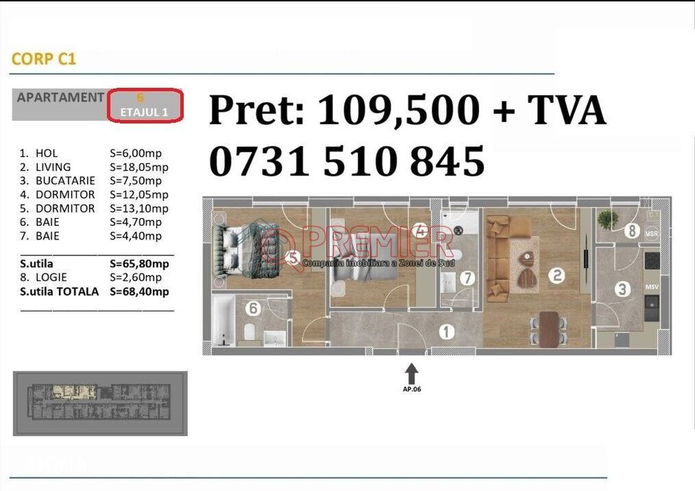 3 camere Metalurgiei – Berceni | Etaj 1/6 | Complex nou | Reducere