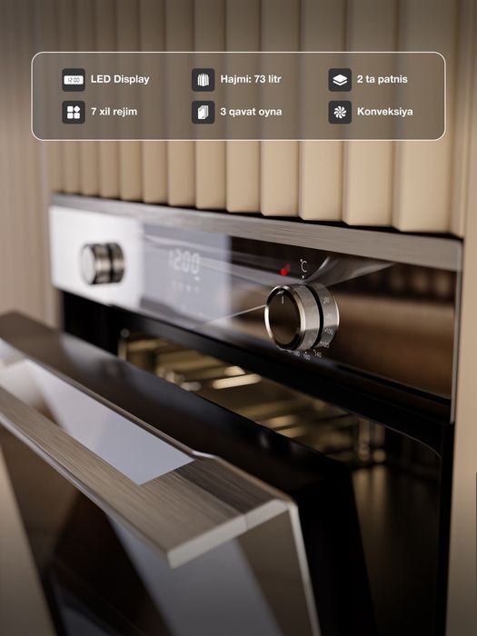 встраиваемая электрическая духовка Beston BBO-73KF07BSH. Оптом/розницу