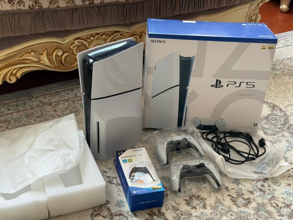 Много игр Sony Playstation 5 Slim 1Tb 2 джойстика пс 5 ps 5