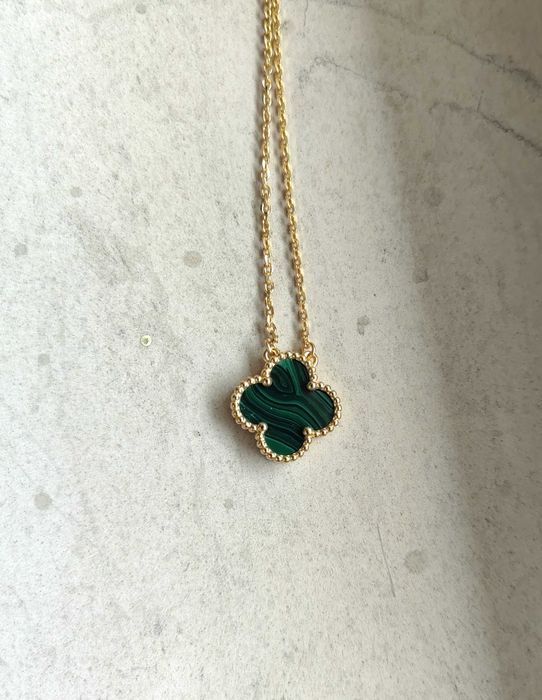 Дамско колие с детелина от зелен малахит - Van Cleef & Arpels VCA