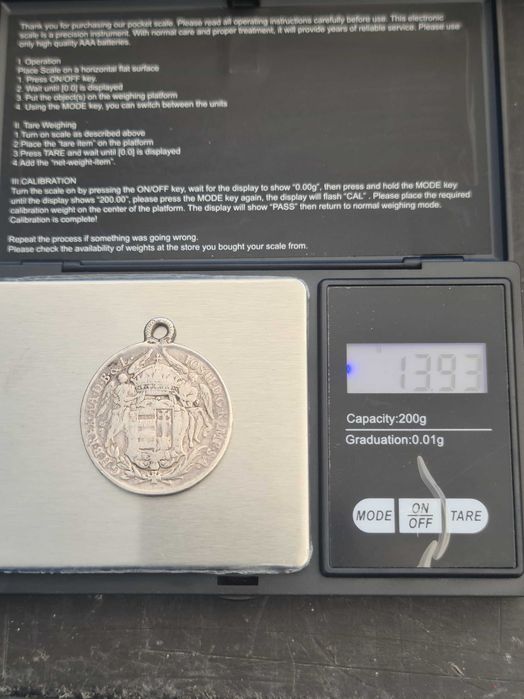 Moneda argint 1783 Regatul Ungariei 13,93grame.