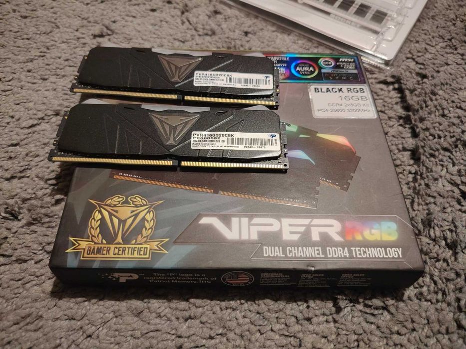 Рам памет Patriot Viper RGB Black 16GB (2x8GB) 3200Mhz DDR4 CL16