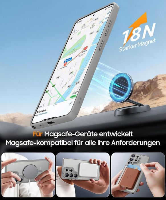 Матов magsafe кейс за samsung galaxy s26 ultra - титаниево сив - със з