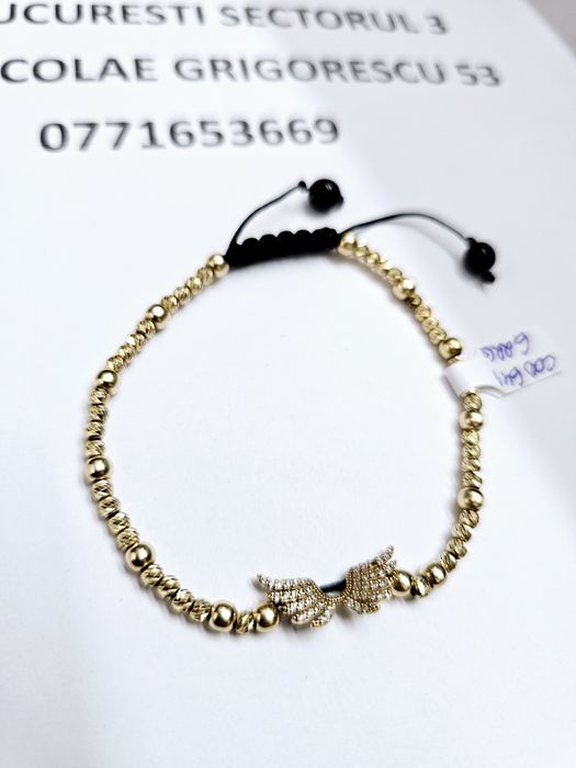 Vand bratara cu bilute din aur 14 k cod 641