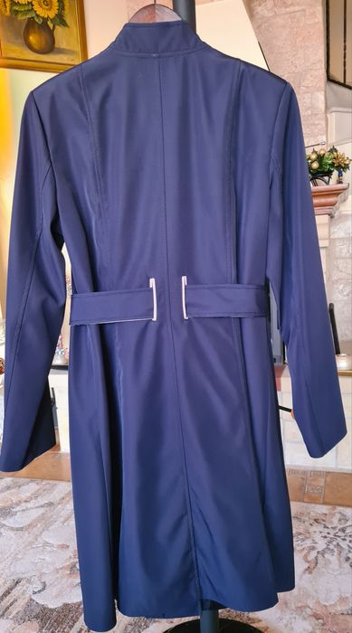 Дамски тъмносин шлифер/тренчкот