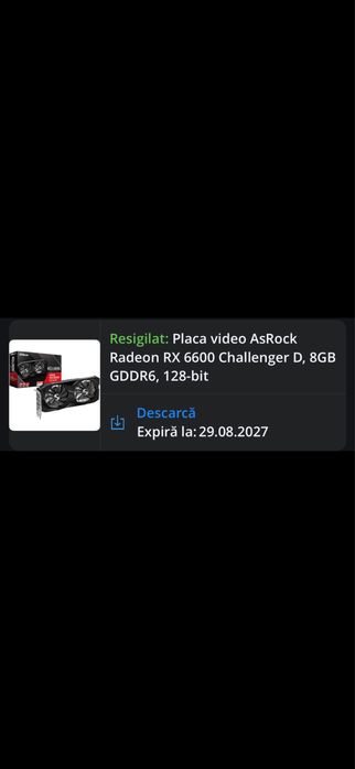 Placa video AsRock Radeon Rx 6600 Challanger D, 8Gb