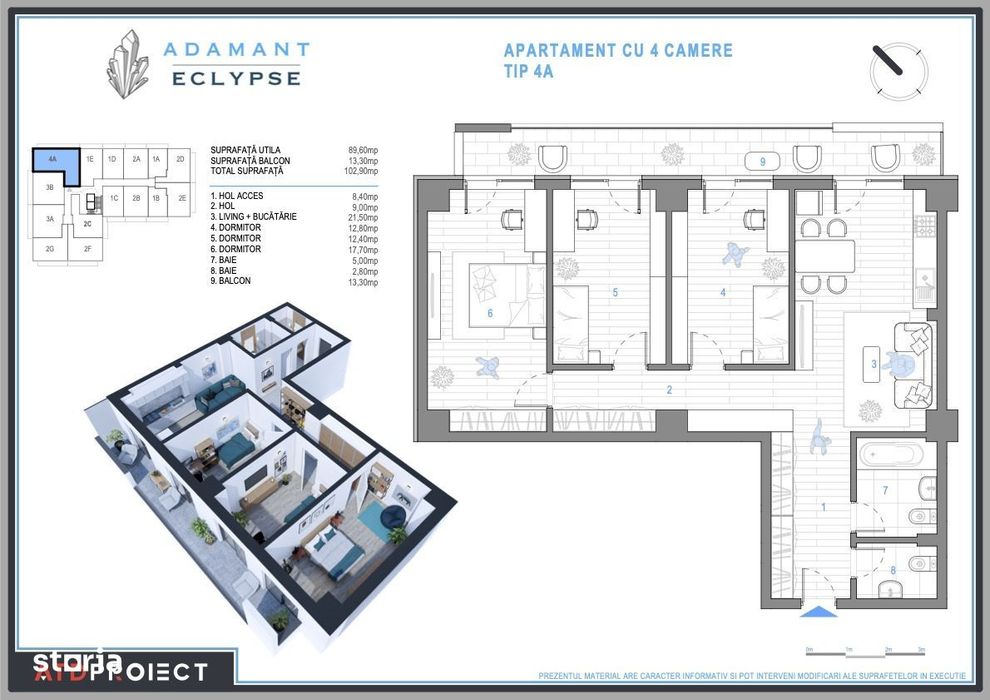 ADAMANT ECLYPSE, 4 camere, TIP 4A, 102.9mp, CUG-BRD