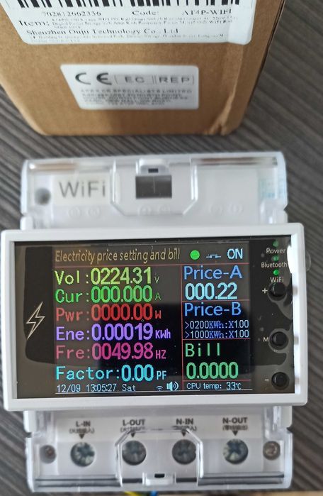 Двутарифен 100Amp Wi-Fi SMART ЕЛЕКТРОМЕР Прекъсвач предпазител 5-в-1