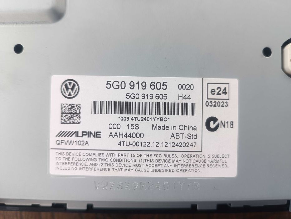 Мултимедия. дисплеи радио Голф 7 / VW  Golf 7  - 5G0919605