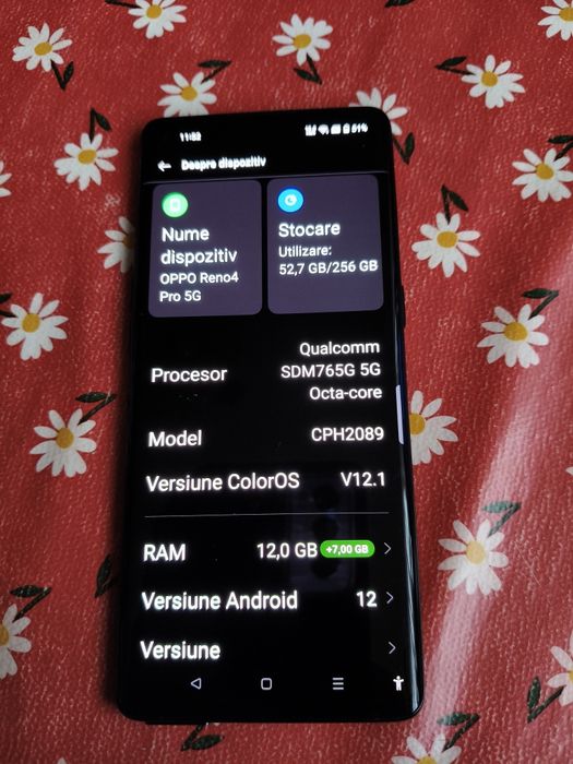 OPPO RENO 4 PRO 5G-RAM 12G/256G impecabil+husa noua -nota10 /10