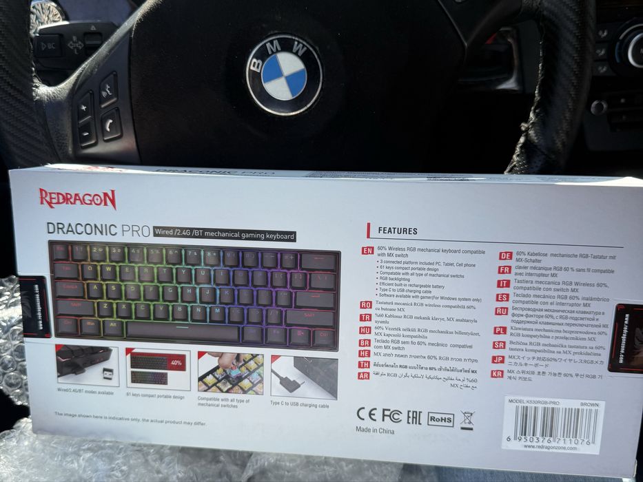 Tastatura wireless Redragon Draconic TKL PRO K530 Noua