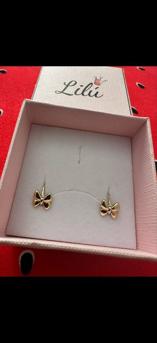 Cercei bebe aur 14k noi Lilu Fluturasi