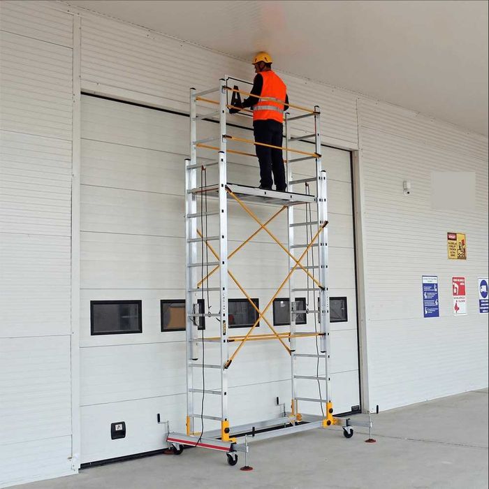 Schela mobila profesionala din aluminiu BISONTE TeleSafe 008XL h lucru 8.05