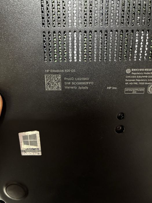 Vand HP elitebook 820 G3