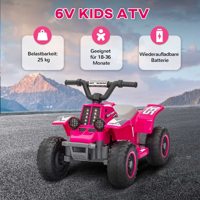 AIYAPLAY Електрически ATV велосипед за деца,  LED светлини, 18-36 месеца