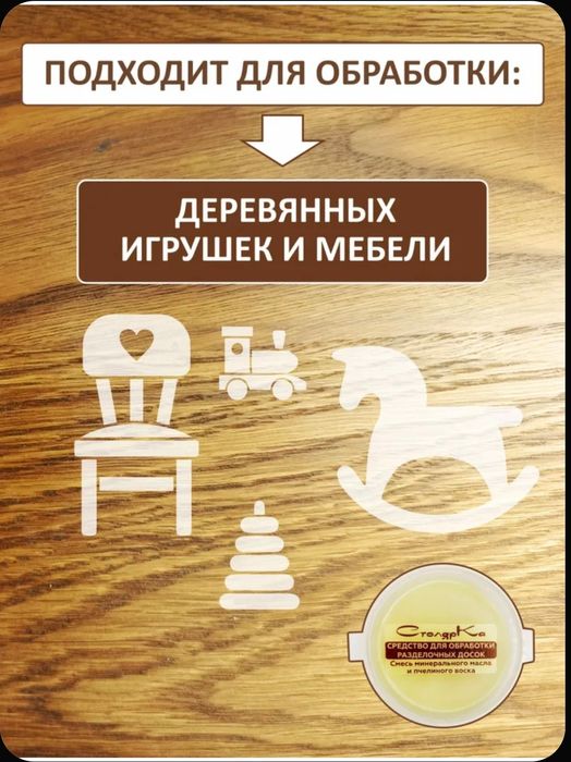 Средство ,пропитка для обработки разделочных досок, деревянной посуды.