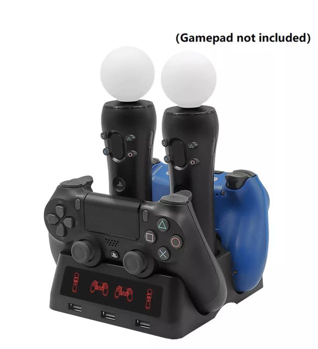 4на Док Зарядна Станция PlayStation 3 Ps4 пс4 PS VR  Move контролер
