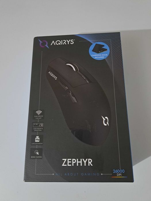Mouse Gaming AQIRYS Zephyr Black, Nou